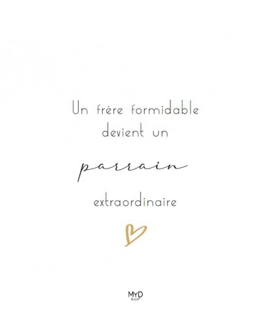 Cadre à poser - 10 x 10 cm - "Un frère devient parrain"