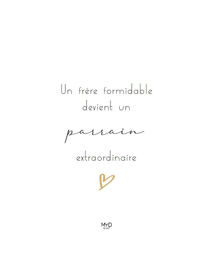 Cadre à poser - 10 x 10 cm - "Un frère devient parrain"