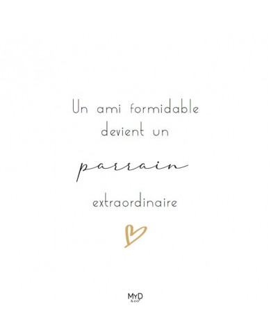 Cadre à poser - 10 x 10 cm - "Un ami devient parrain"