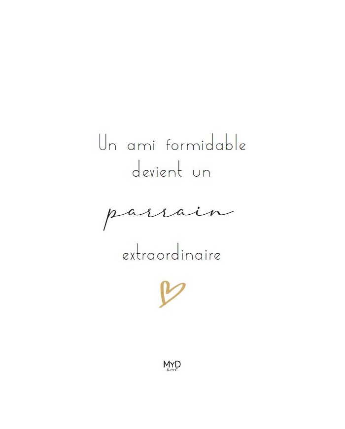 Cadre à poser - 10 x 10 cm - "Un ami devient parrain"