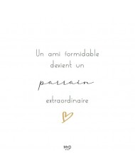 Cadre à poser - 10 x 10 cm - "Un ami devient parrain"