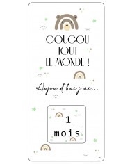 Cadre première fois - 30 x 50 cm - Lune étoile