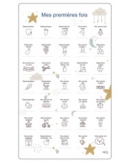 Cadre première fois - 30 x 50 cm - Lune étoile