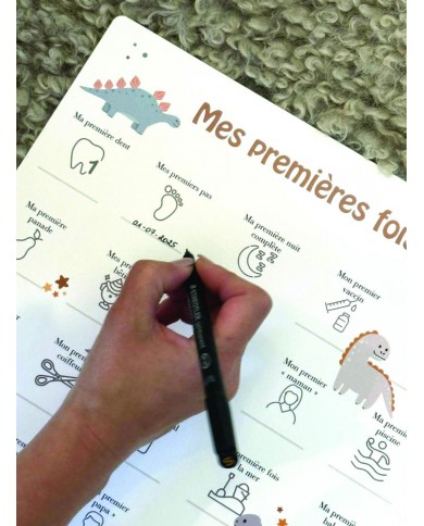 Cadre première fois - 30 x 50 cm - Lune étoile