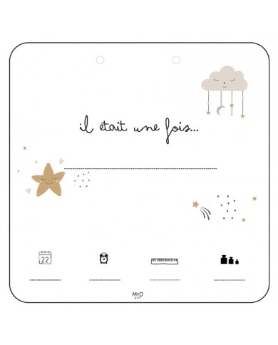 Cadre à susprendre - 14 x 14 cm - Lune étoile