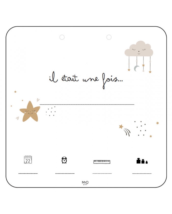 Cadre à susprendre - 14 x 14 cm - Lune étoile