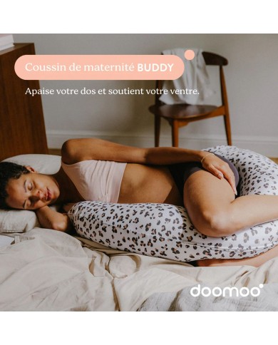 Grand coussin d'allaitement buddy Leopard Cream