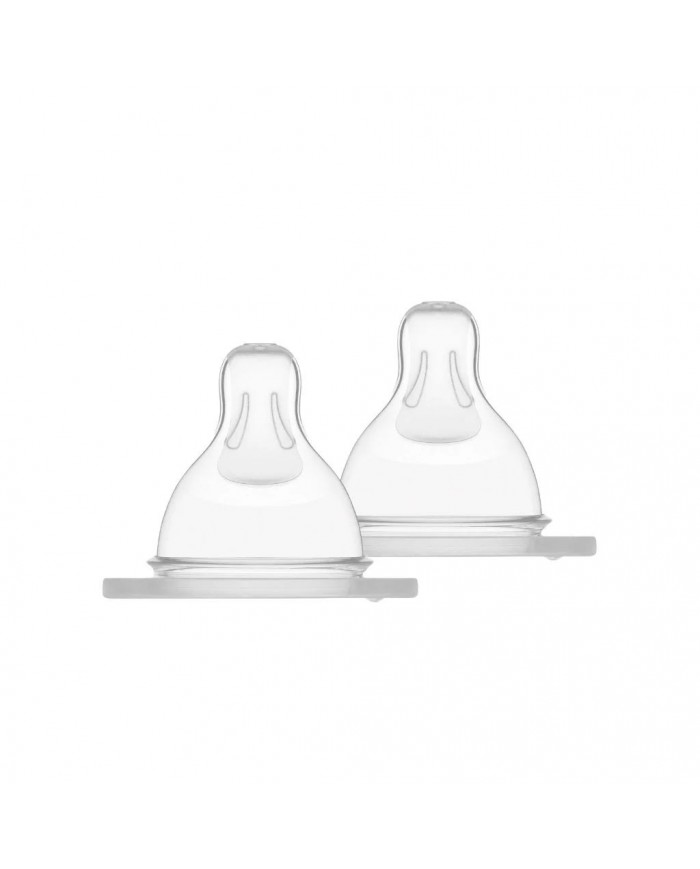 Lot de 2 tétines 0 en silicone - 0 mois - Extra lent - New