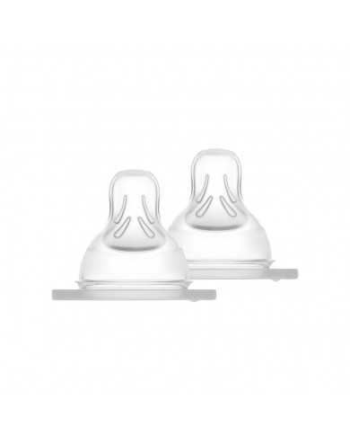 Lot de 2 tétines 2 en silicone - 4 mois+ - Moyen - New