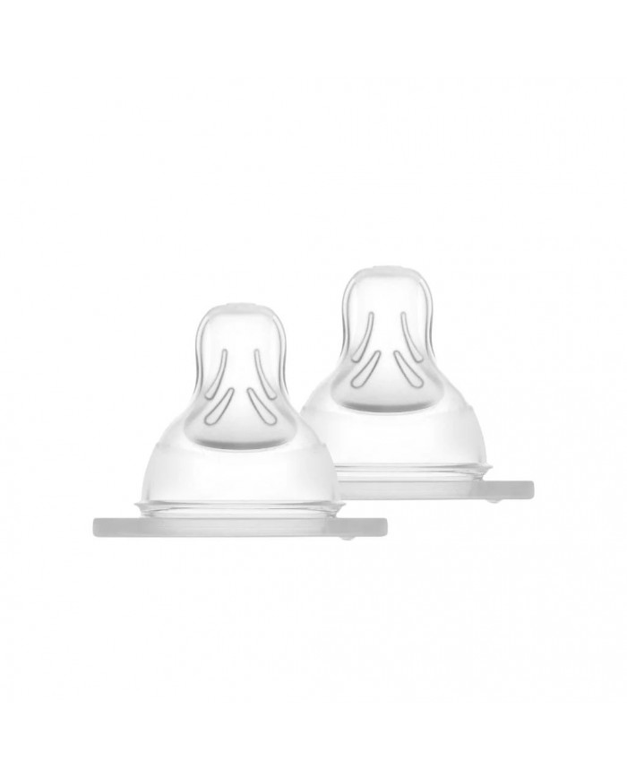 Lot de 2 tétines 2 en silicone - 4 mois+ - Moyen - New