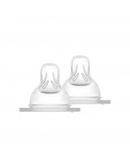 Lot de 2 tétines 2 en silicone - 4 mois+ - Moyen - New