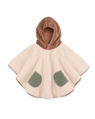 Poncho 9-36 mois teddy COLOR outside + jersey ficelle 24