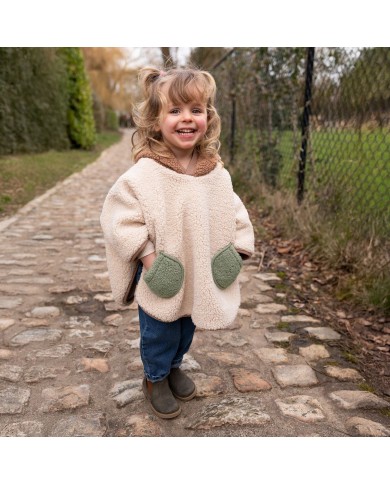 Poncho teddy Color outside + jersey ficelle 24