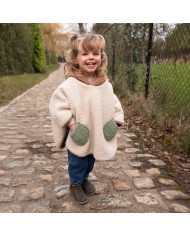 Poncho 9-36 mois teddy COLOR outside + jersey ficelle 24