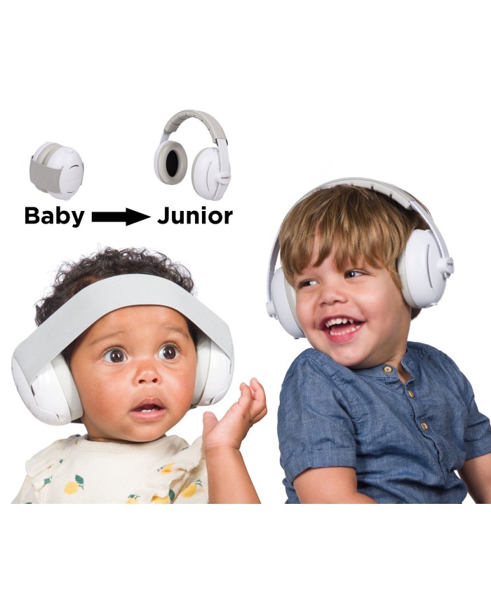 Casque de protection auditive 2 en 1 pour bébé/junior Blanc/gris