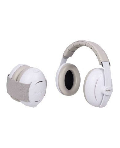 Casque de protection auditive 2 en 1 pour bébé/junior Blanc/gris