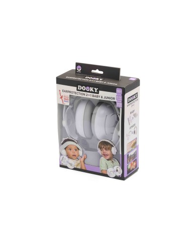 Casque de protection auditive 2 en 1 pour bébé/junior Blanc/gris