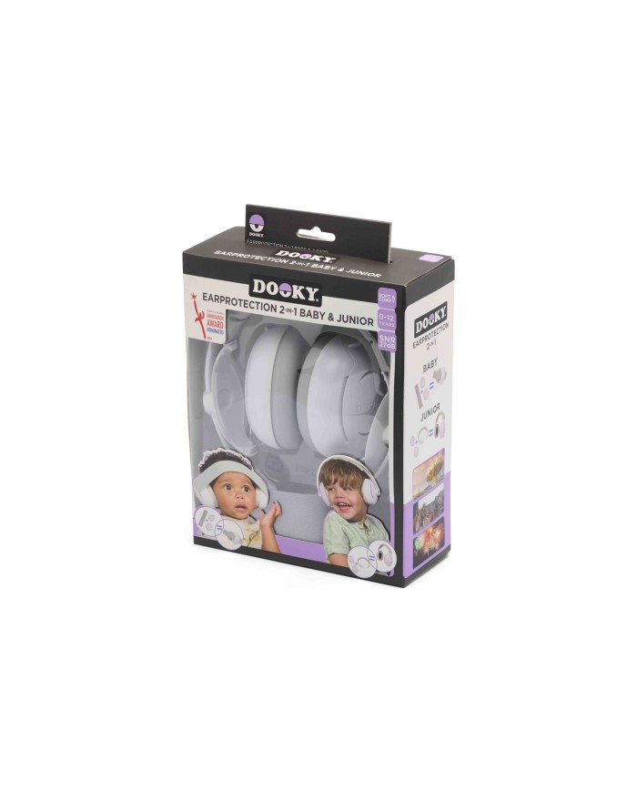 Casque de protection auditive 2 en 1 pour bébé/junior Blanc/gris