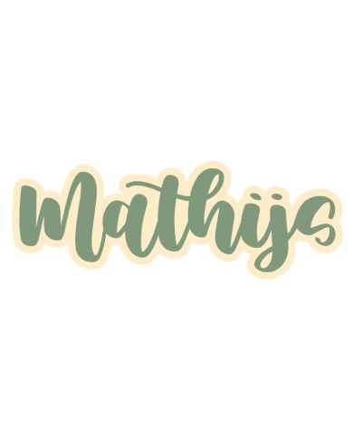 Prénom "Mathijs" police Muthiara - vert olive