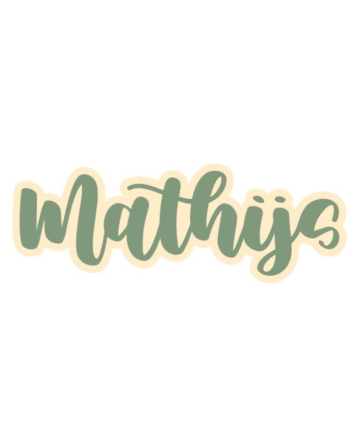 Prénom "Mathijs" police Muthiara - vert olive