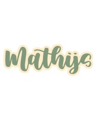 Prénom "Mathijs" police Muthiara - vert olive