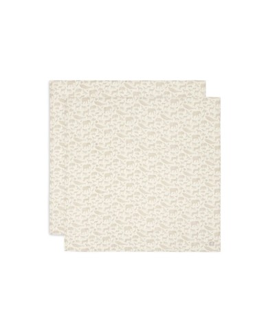 Tétras gaze de coton 115x115cm - Animals - 2 Unités