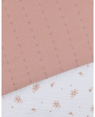 Tour de lit - Mousseline de coton bio - Vintage Flowers