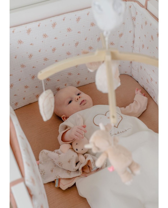 Tour de lit - Mousseline de coton bio - Vintage Flowers