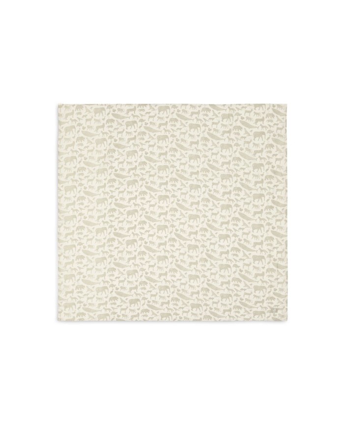 Tétras gaze de coton 115x115cm - Animals - 2 Unités - Olive green