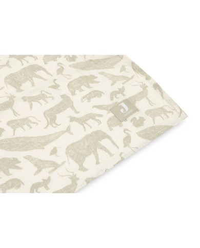 Tétras gaze de coton 115x115cm - Animals - 2 Unités - Olive green