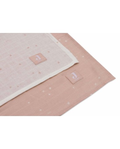 Tétras gaze de coton 115x115cm - Twinkling - 2 Unités - Wild rose