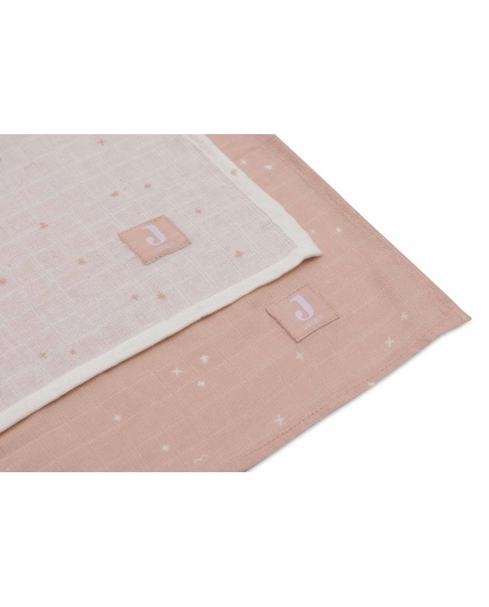 Tétras gaze de coton 115x115cm - Twinkling - 2 Unités - Wild rose