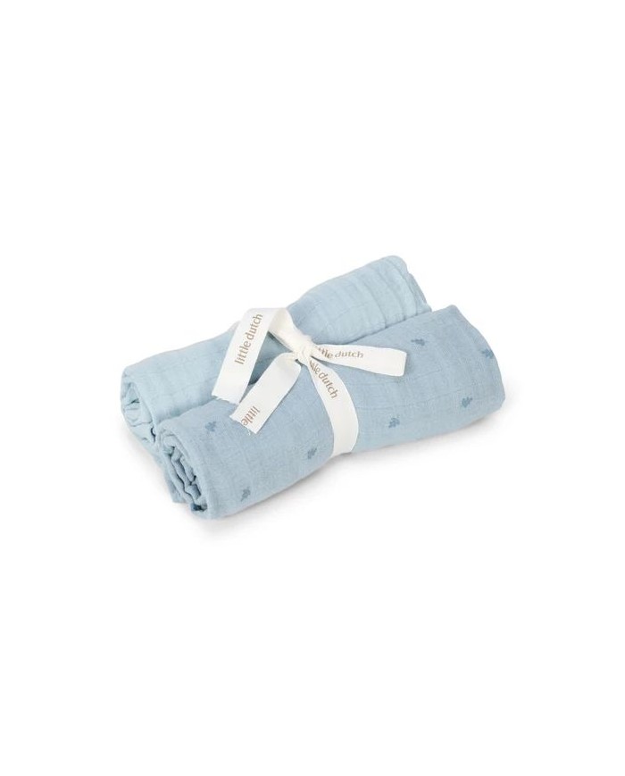 Lot de 2 tétras 70x70 cm - Pure Denim Blue Print
