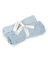 Lot de 2 tétras 70x70 cm - Pure Denim Blue Print