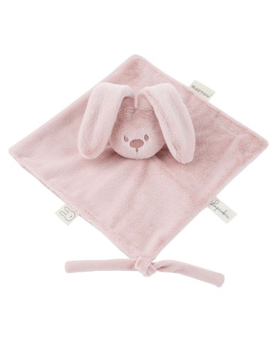 Doudou lapin lapidou 27x27 cm - Rose poudré