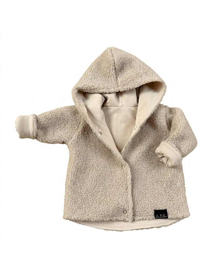Veste réversible bouclette beige