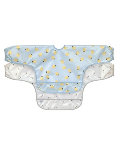 Bavoirs manches longues avec poche (2pcs) - Happy Fruits, Citron