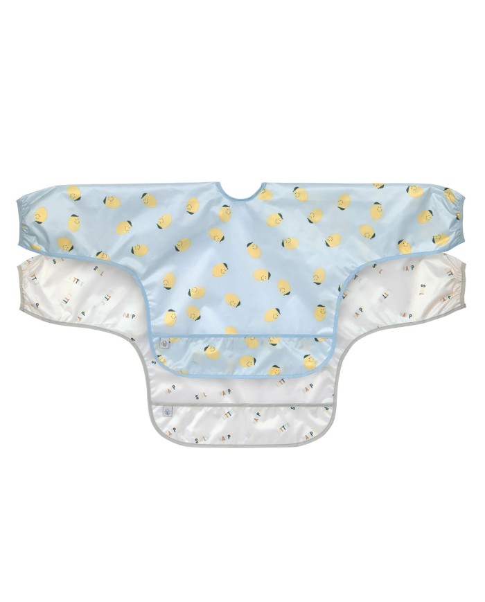 Bavoirs manches longues avec poche (2pcs) - Happy Fruits, Citron