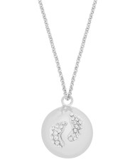 Eva - Bola argenté avec pieds strass - chaine argenté