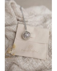 Eva - Bola argenté avec pieds strass - chaine argenté