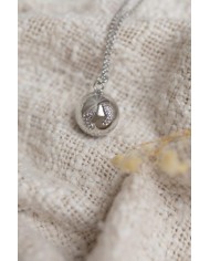 Eva - Bola argenté avec pieds strass - chaine argenté