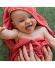 Cape de bain XXL 95x95cm - Raspberry Rose