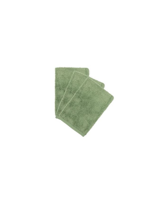 Lot de 3 gants de toilette - Aloe green