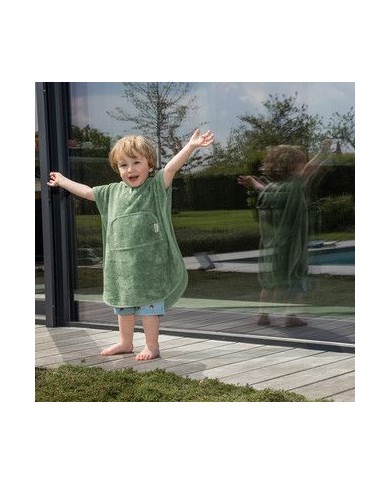 Poncho col V 2-4 ans - Aloe Green
