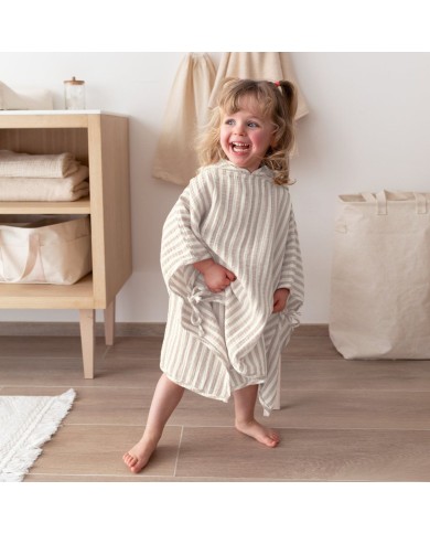 Poncho 9-36 mois Gaze de coton - Sesame