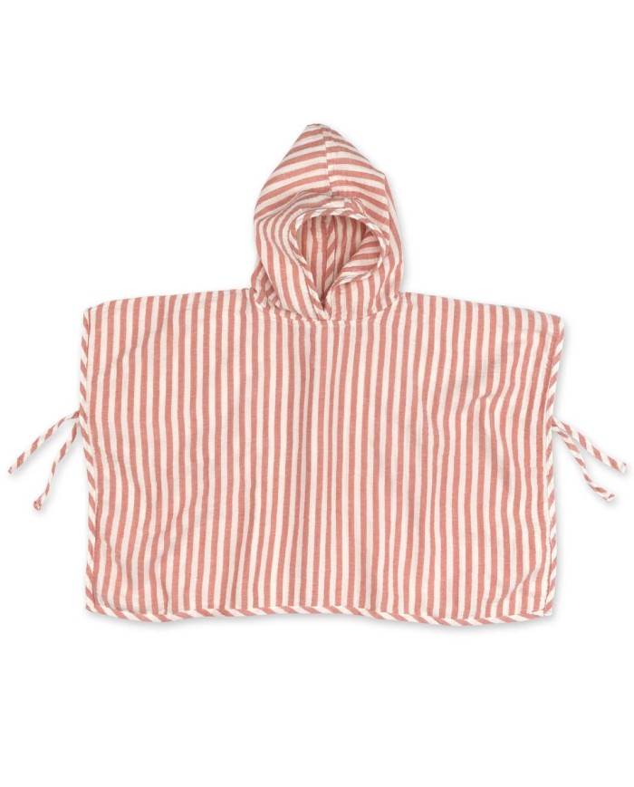 Poncho 9-36 mois Gaze de coton - Carmin