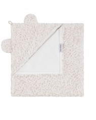 Couverture enveloppante 75x75 cm Snow - avec oreilles - Blanc cassé