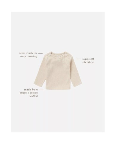 T-shirt manche longue Rib Natal - Oatmeal melange