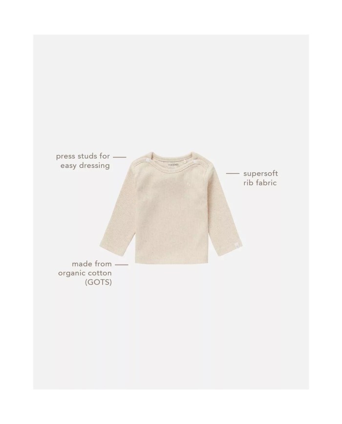 T-shirt manche longue Rib Natal - Oatmeal melange