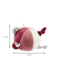 Balle peluche d'activités Lapidou - 15 cm - Rose poudré